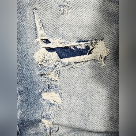 Kancan Distressed Flare Jeans Raw Hem Bell Bottom Light Wash Size 33 - Picture 6 of 16